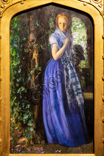  "Amore d'aprile" (1855-6)  di Arthur Hughes (1832 - 1915); olio su tela.