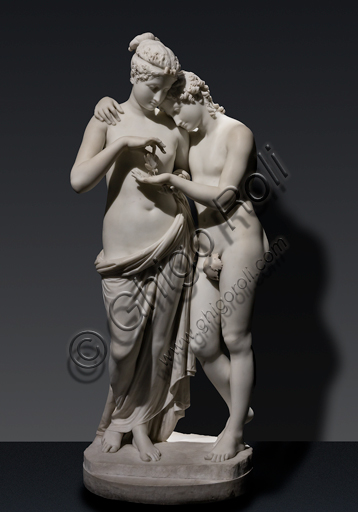  "Cupid and Psyche", 1800-3, by Antonio Canova (1757 - 1822), marble statue. 