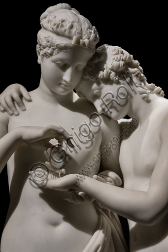 "Amore e Psiche", 1800-3, di Antonio Canova (1757 - 1822), marmo. Particolare.