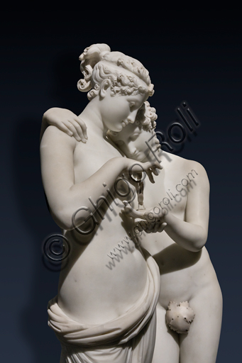 "Amore e Psiche", 1800-3, di Antonio Canova (1757 - 1822), marmo. Particolare.