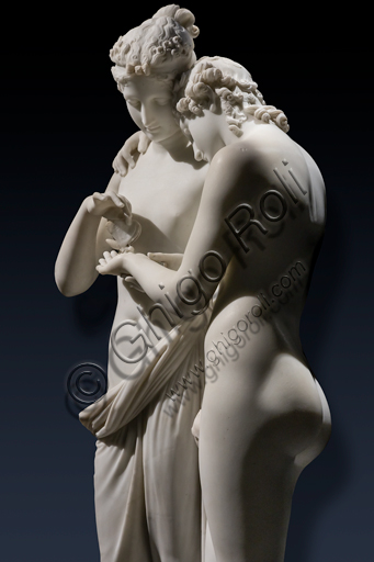 "Amore e Psiche", 1800-3, di Antonio Canova (1757 - 1822), marmo. Particolare.