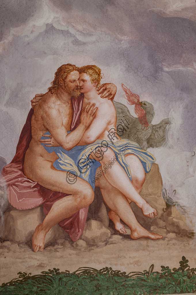 Fanzolo, Villa Emo, Stanza di Io: "Amore tra Giove ed Io". Affresco di Giovanni Battista Zelotti, ca. 1565.