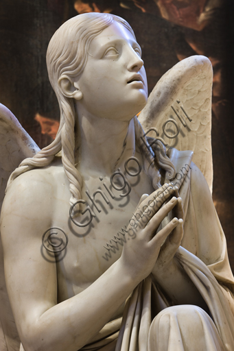 , Genoa, Duomo (St. Lawrence Cathedral), inside, The Lercari Chapel or The Chapel of the Blessed Sacrament (Northern apse), tabernacle: "Angel", by Giuseppe Gagini, 1818-21.Detail.