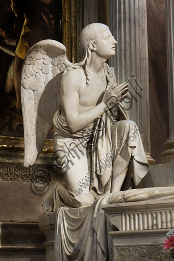 , Genoa, Duomo (St. Lawrence Cathedral), inside, The Lercari Chapel or The Chapel of the Blessed Sacrament (Northern apse), tabernacle: "Angel", by Giuseppe Gagini, 1818-21.