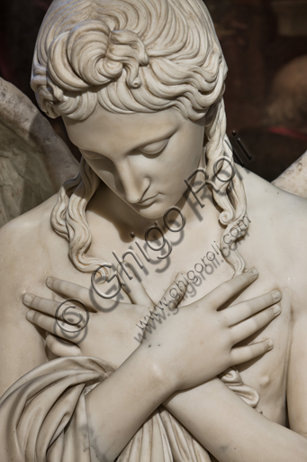 , Genoa, Duomo (St. Lawrence Cathedral), inside, The Lercari Chapel or The Chapel of the Blessed Sacrament (Northern apse), tabernacle: "Angel", by Giuseppe Gagini, 1818-21.Detail.