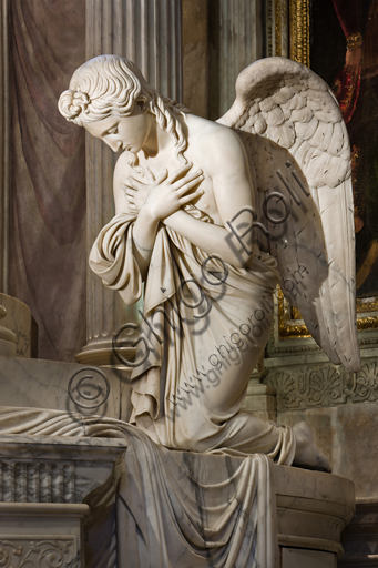 , Genoa, Duomo (St. Lawrence Cathedral), inside, The Lercari Chapel or The Chapel of the Blessed Sacrament (Northern apse), tabernacle: "Angel", by Giuseppe Gagini, 1818-21.