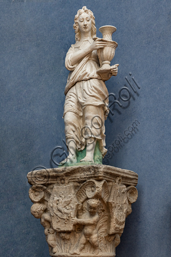 "Angelo reggi-candelabro", nei modi di Antonio Rossellino, terracotta invetriata, inizio XVI secolo.