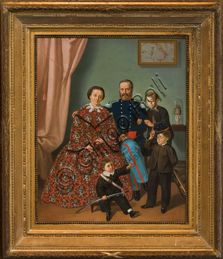 Antonio Boldini: "Famiglia"; olio su tela, cm  79 X 62,5.