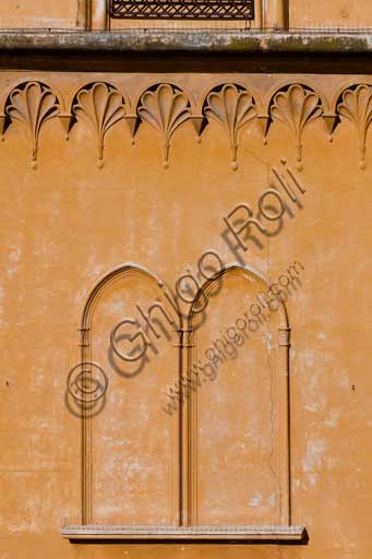 Palermo, The Royal Palace or Palazzo dei Normanni (Palace of the Normans), the South West side: architectural detail.