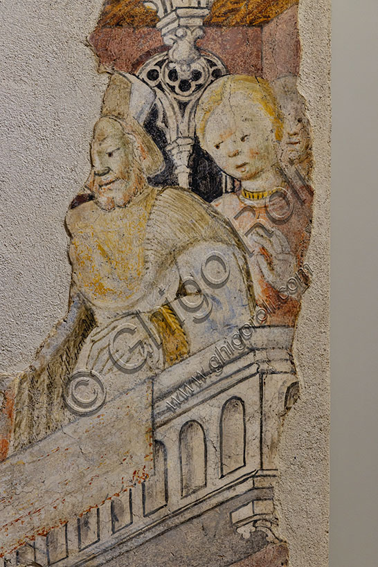 “Architettura con figure”, affresco staccato dalla Cappella Malaspina nella cattedrale di Vicenza, di Giovanni Badile.