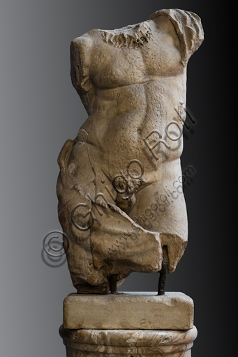  Greek art: "Torso of Silenus", late 2nd century a.D., lunense marble.