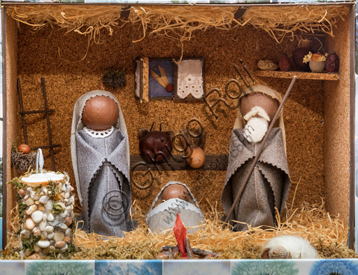 Assisi: Nativity scene on display.