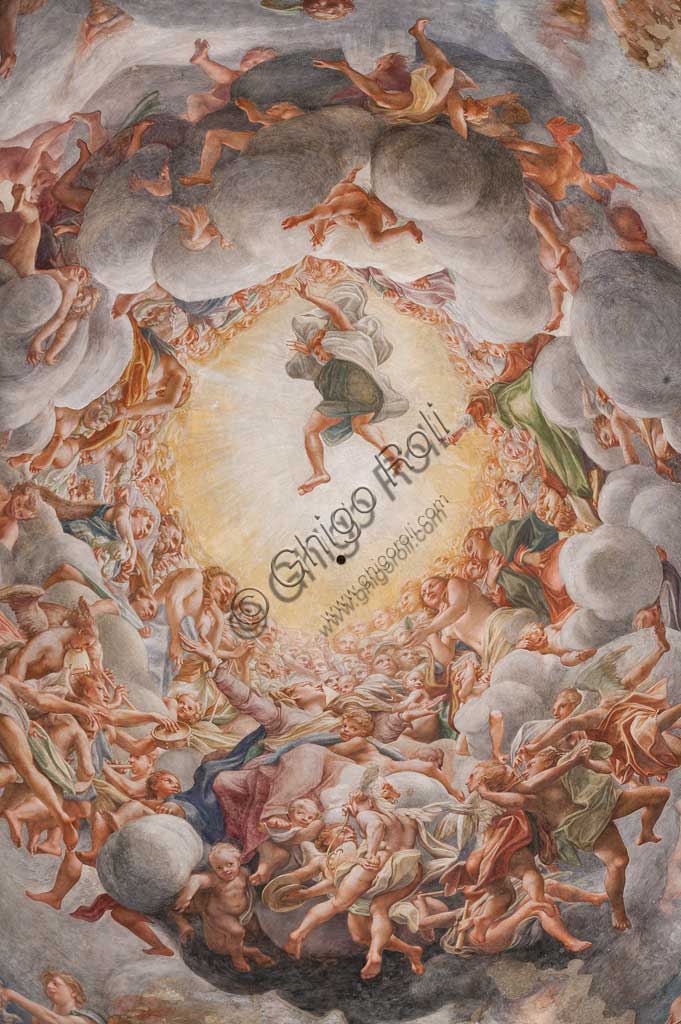 Parma, Duomo (Cattedrale di Santa Maria Assunta), cupola:  "Assunzione della Vergine", affrescata tra il 1526 e il 1530 Antonio Allegri, detto il Correggio.