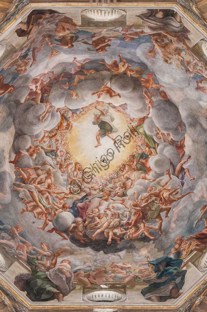 Parma, Duomo (Cattedrale di Santa Maria Assunta), cupola:  "Assunzione della Vergine", affrescata tra il 1526 e il 1530 Antonio Allegri, detto il Correggio.