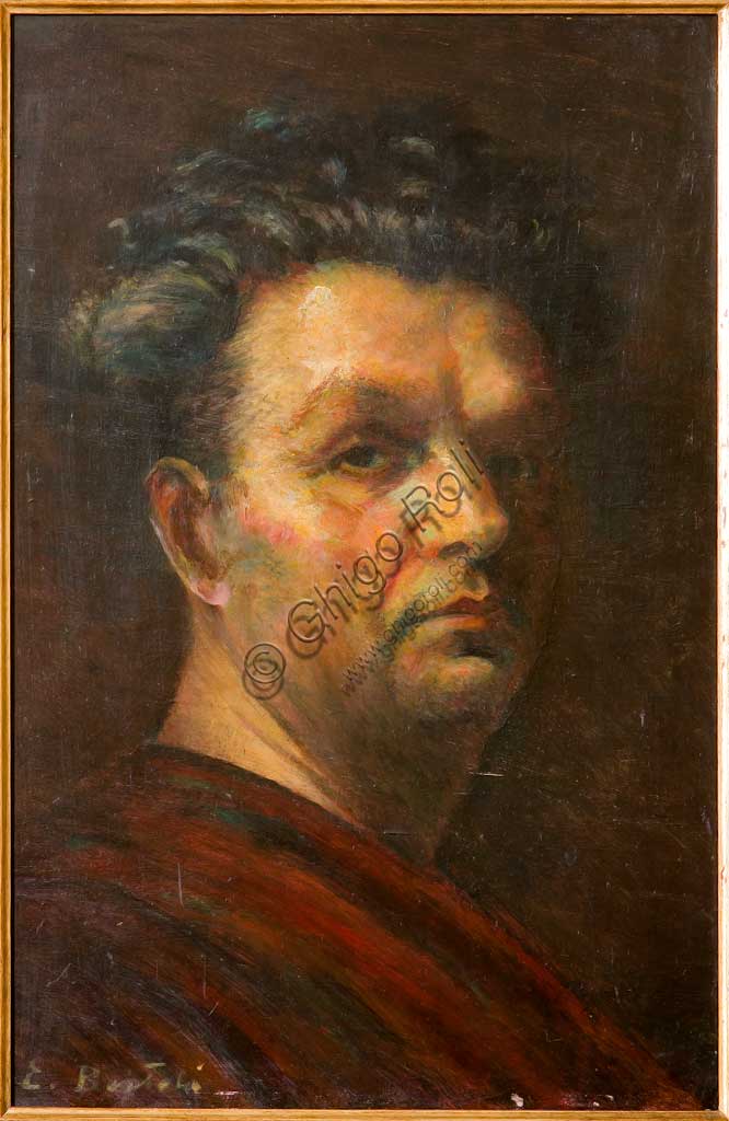 Collezione Assicoop - Unipol: Elpidio Bertoli (1902-1982), "Autoritratto". Olio su tela, cm. 35,5x49.