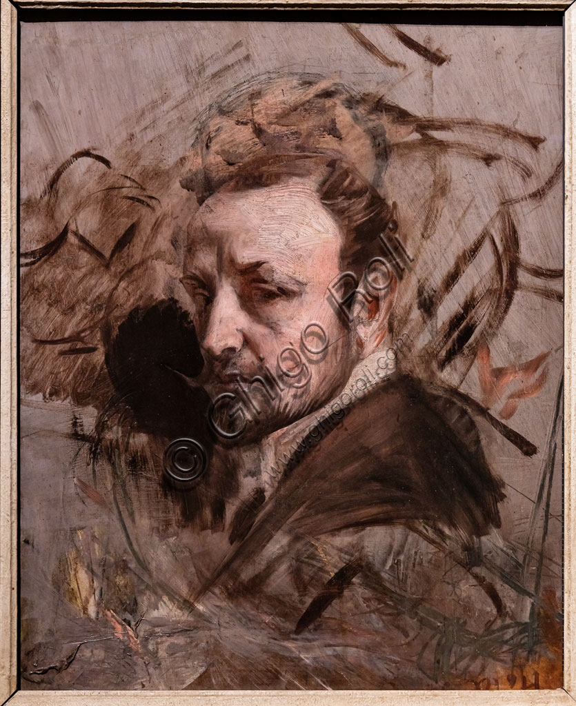 “Self-portrait”, by Giovanni Boldini, 1892, oil panel painting.