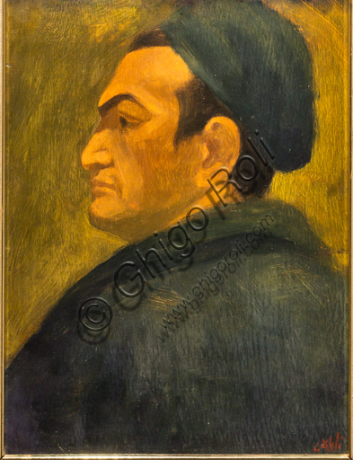 Museo Novecento: "Self Portrait", by Corrado Cagli, about 1936. Oil panel painting.