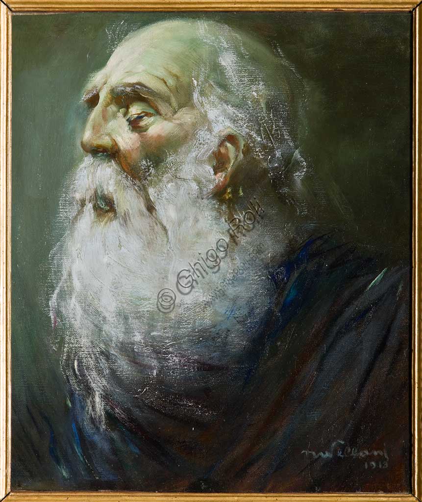 Collezione Assicoop / Unipol: Mario Vellani Marchi (1895 - 1979), Studio per "Aymone conduce Edipo cieco". Olio su cartone telato.