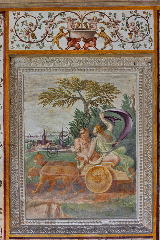 Mantova, Palazzo Te (residenza estiva dei Gonzaga), Loggia del Giardino Segreto, affresco: "Bacco e Arianna".