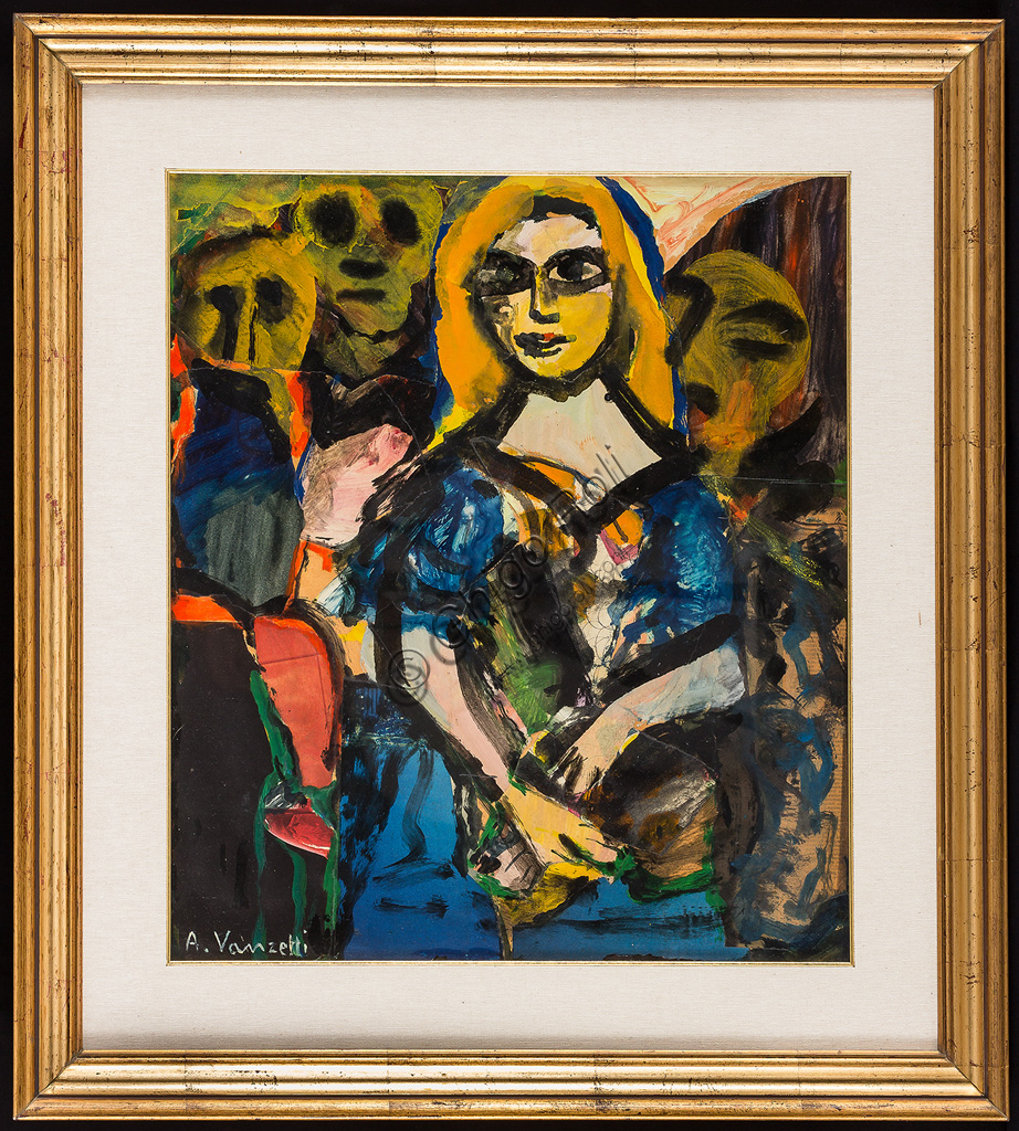 Collezione Assicoop - Unipol: Alfredo Vanzetti (1885 - 1973): "Bambina". Olio su tela,  cm 60 x 55.