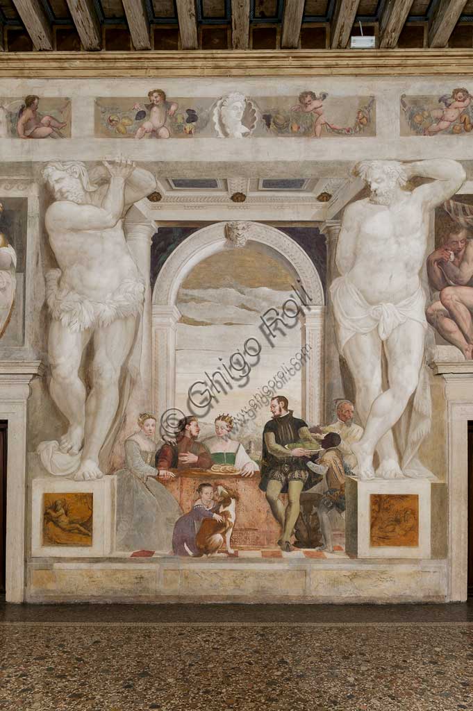 Caldogno, Villa Caldogno, main hall: "The Banquet". Fresco by Giovanni Antonio Fasolo, about 1570.