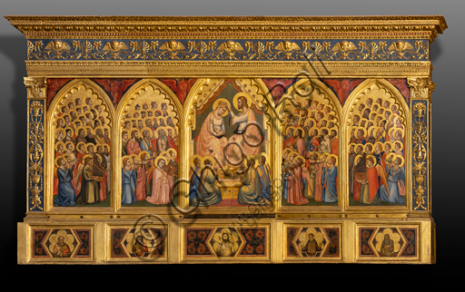 Basilica of the Holy Cross, the Baroncelli Chapel: "Baroncelli Polyptych with the Coronation of the Virgin, Saints in Glory and Angels playing Music", by Giotto and Taddeo Gaddi.