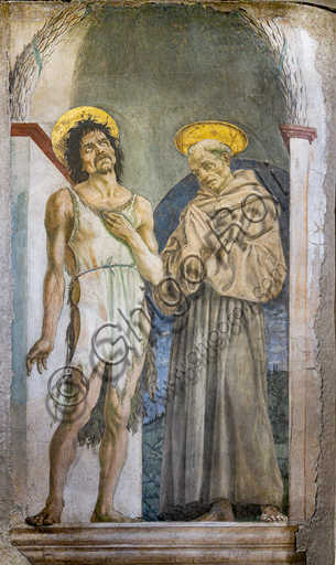 Basilica di Santa Croce: "San Giovanni Battista e San Francesco di Assisi, di Domenico Veneziano, 1450-1460 circa, dipinto murale staccato proveniente dalla Basilica.