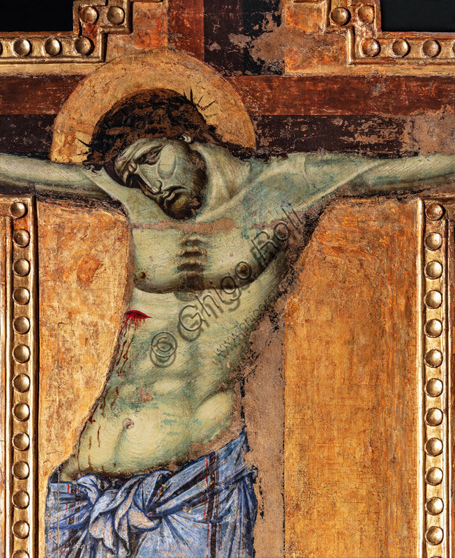  Basilica of St.Eustorgio: Crucifix on a shaped panel by a Tuscan master of the early 1300s. Detail.