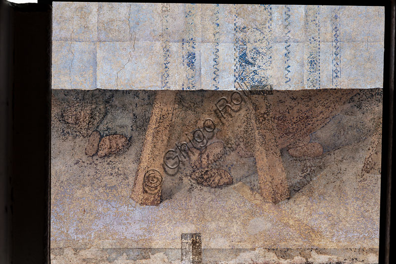 Basilica di S.Maria delle Grazie, Cenacolo Vinciano : “L’Ultima Cena”, Leonardo da Vinci, affresco,1495-1497. Particolare dei piedi di alcuni Apostoli.