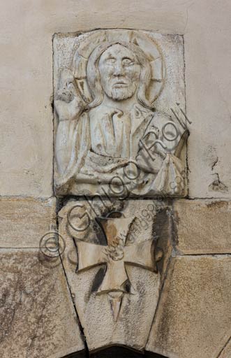  Bormio, church of St. Gervasius and Protasius: relief with Blessing Christ. 