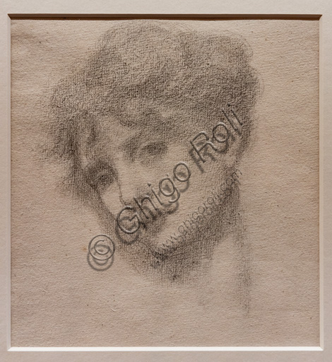  Study of a Sleeping Woman's Head (possibly for "the Rose Bower" in the "Briar Rose" series), (1871-3) by Edward Coley Burne - Jones  (1833 - 1898); graphite on paper.