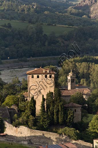 Bobbio: view of a tower house in the Trebbia Valley.