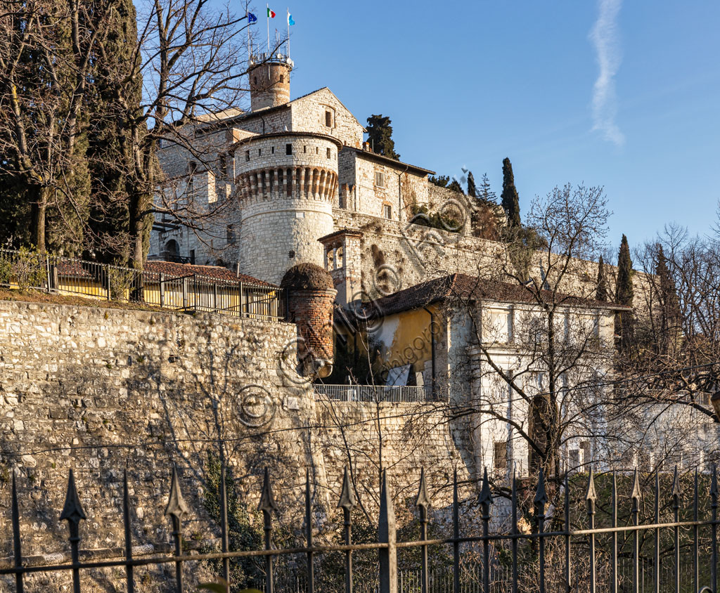 Brescia: l'ingresso del Castello, arroccato sul Monte Cidneo.