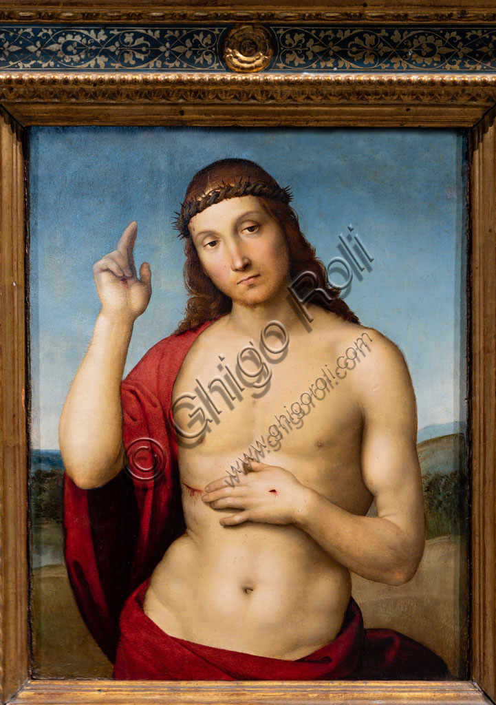 Brescia, Pinacoteca Tosio Martinengo:   "Cristo Redentore benedicente”, di Raffaello Sanzio,(1505-1506).