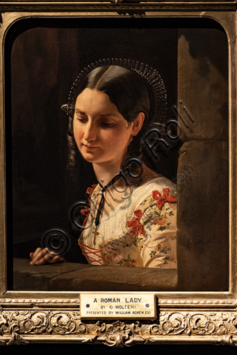 Giuseppe Molteni: "Busto di donna al vero, la Lucia dei Promessi Sposi", olio su tela, 1852.