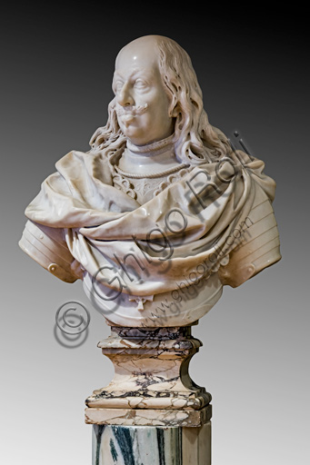 Fontanellato, Labirinto della Masone, Franco Maria Ricci Art Collection: "Bust of Ferdinando II De Medici", by Giovanni Battista Foggini, marble sculpture.