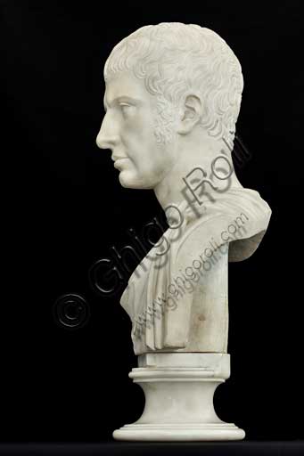 Assicoop - Unipol Collection: Giuseppe Pisani (1854 - 1894); "Bust of Francesco Iv Este"; marble bust, h cm. 60.