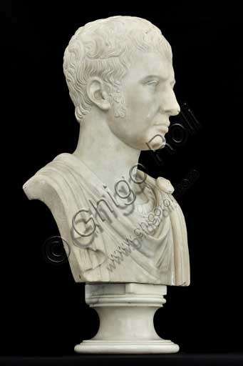 Collezione Assicoop - Unipol,  inv. n° 505: Giuseppe Pisani (1854 - 1894); "Busto di Francesco IV d'Este"; busto in marmo, h cm. 60.