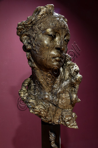 Fontanellato, Labirinto della Masone, Franco Maria Ricci Art Collection, temporary art Exhibition, one of Javier Marìn's Sculptures: "Cabeza de Mujer. No estoy aquì", 2015. Bronze