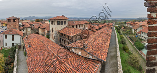 Candelo, Ricetto (fortified structure): view of the hamlet and of the Southern walls.