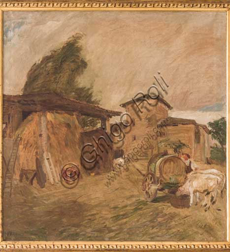 Assicoop - Unipol Collection:   inv. n° 489: Giuseppe Graziosi (1879-1942); "House Mombrina in Savignano" (1905-10), oil painting on canvas, 99 x 95.