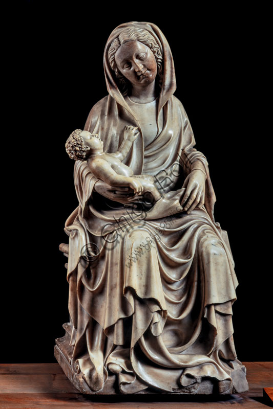  Sforza Castle, collections of Sculpture and Ancient Art: Jacopino da Tradate, “Madonna and Child” (inv. 1042), marble statue.
