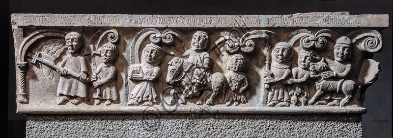  Sforza Castle, collections of Sculpture and Ancient Art: “S.Ambrogio drives out the Arians”, by Anselmo and Girardo from Milan. These are bas-reliefs from the Porta Romana, 1171 (12th century).