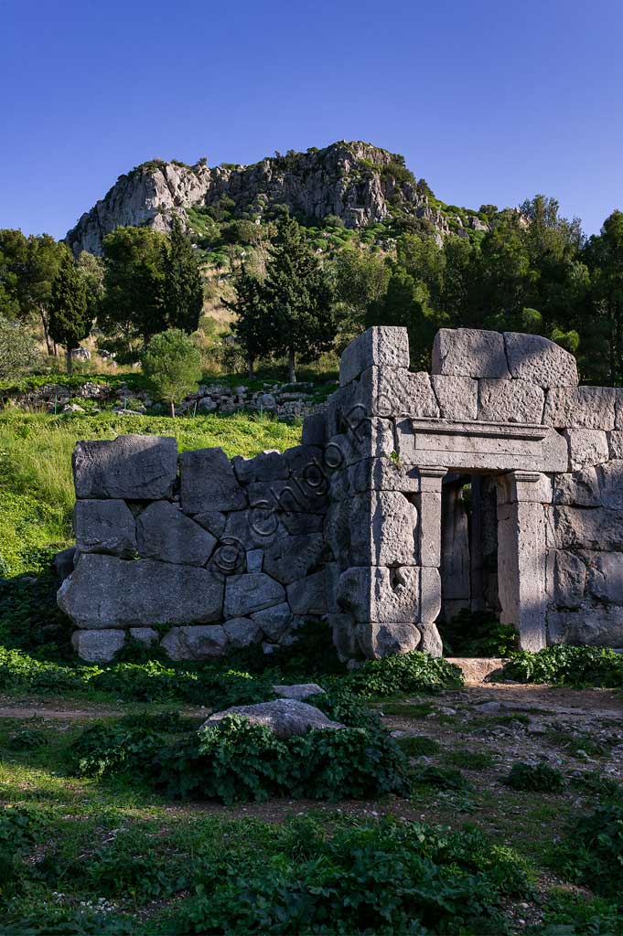 Cefalù: remains of the so-called Temple of Diana on the Stronghold (known as Castieddu).The Temple of Diana is a megalithic structure dating back to the ninth century BC which lies on the cliff located north of the city of Cefalù. The use of the temple is still uncertain but the strategic value of the view on the coast below is clear. Probably it was built for the worship of pagan gods with squared rock blocks.