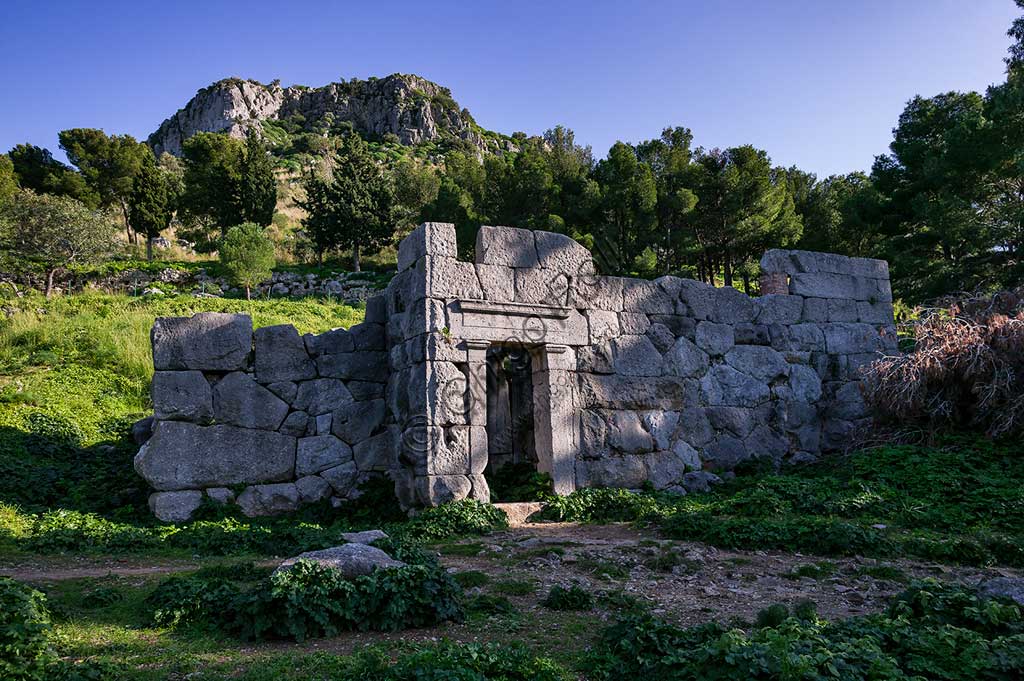 Cefalù: remains of the so-called Temple of Diana on the Stronghold (known as Castieddu).The Temple of Diana is a megalithic structure dating back to the ninth century BC which lies on the cliff located north of the city of Cefalù. The use of the temple is still uncertain but the strategic value of the view on the coast below is clear. Probably it was built for the worship of pagan gods with squared rock blocks.