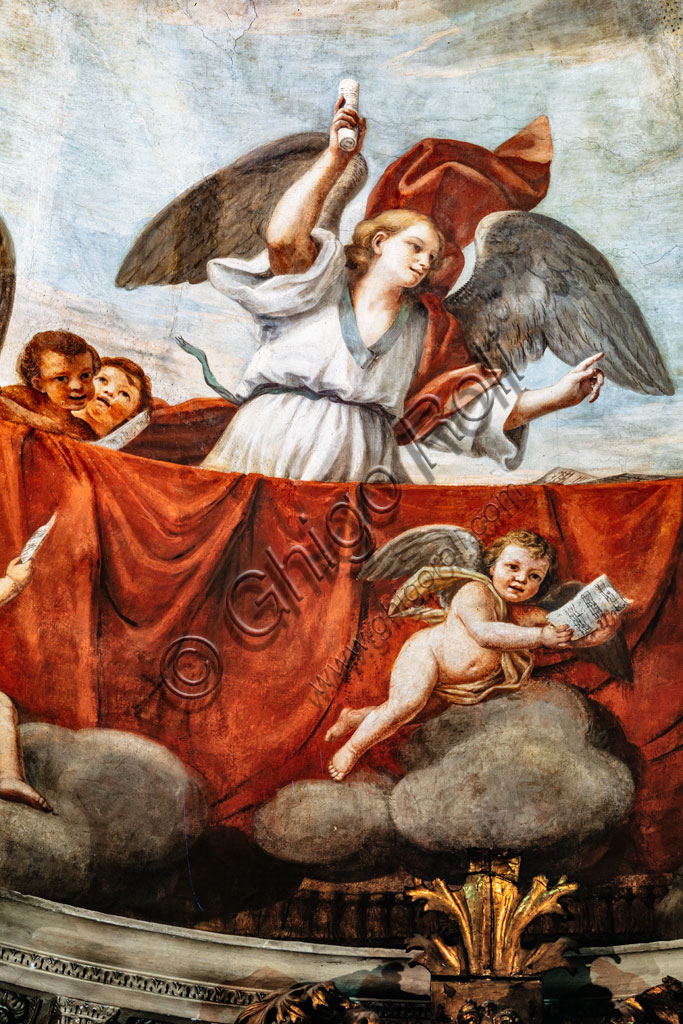 “Concerto d’Angeli”. affresco di Mattia Preti, 1651-2, abside della Chiesa di S. Biagio nel Carmine a Modena. Particolare.