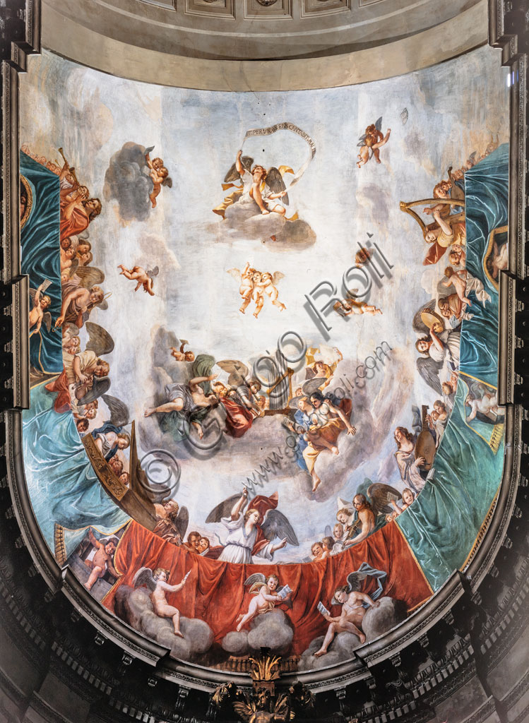 “Concerto d’Angeli”. affresco di Mattia Preti, 1651-2, abside della Chiesa di S. Biagio nel Carmine a Modena.