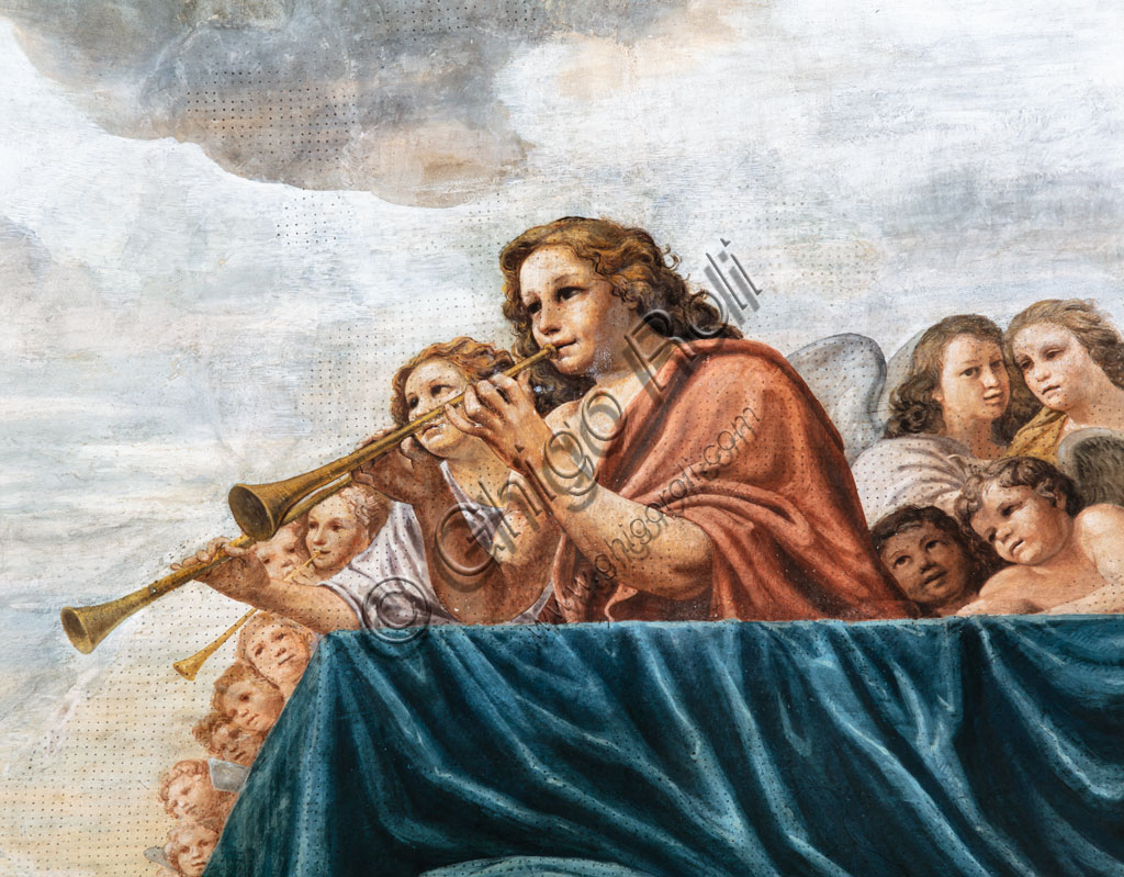 “Concerto d’Angeli”. affresco di Mattia Preti, 1651-2, abside della Chiesa di S. Biagio nel Carmine a Modena. Particolare.