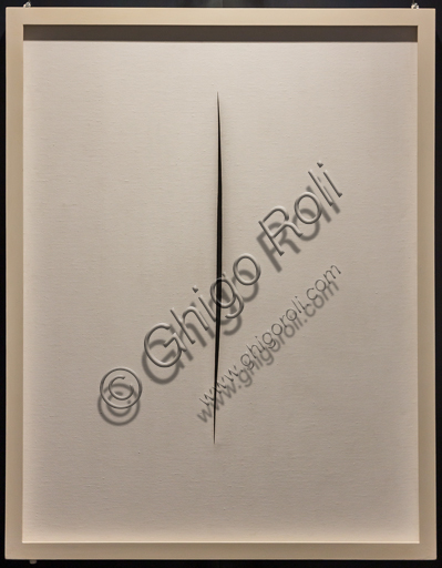 Museo Novecento: "Space Concept. The Wait", by Lucio Fontana, 1965. Waterpainting on canvas.