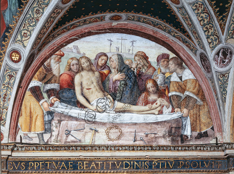  Church of S. Maurizio al Monastero Maggiore, the nuns' choir, Stories of the Passion: “Deposition”, by Bernardino Luini, fresco, 16th century.